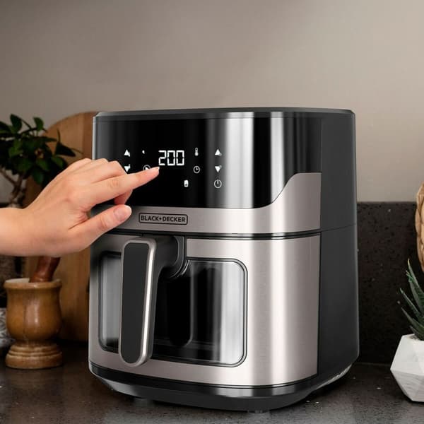 Luftfritös Black & Decker BXAF6500E Svart Silvrig 1600 W 6,5 L