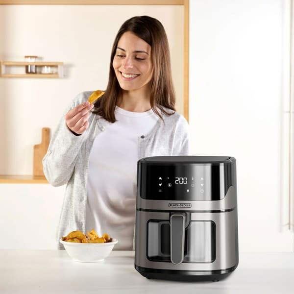 Luftfritös Black & Decker BXAF6500E Svart Silvrig 1600 W 6,5 L