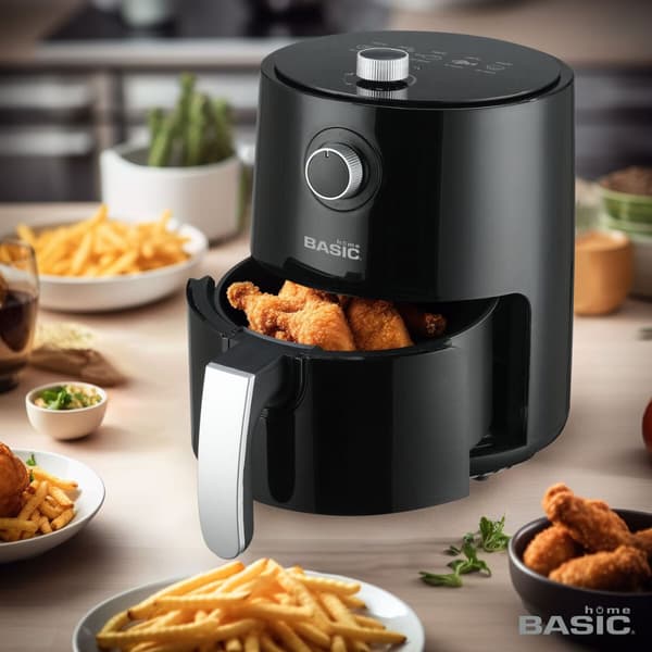 Varmluftsfrituregryde Basic Home Sort 1200 W 2,3 L