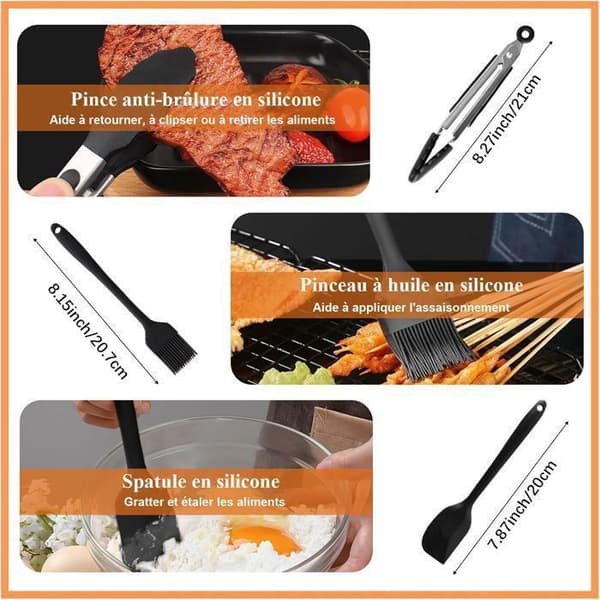 14 Delar Silikon Tillbehör Air Fryer, Silikon Form Air Fryer - 1×10.4L + 2×5.2L - för Ninja Foodi Flex 10.4 L AF500EU