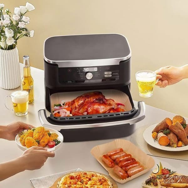 150 Stycken Papperslagning för Air Fryer, Tillbehör för Air Fryer, för Ninja Foodi FlexDrawer Air Fryer 10,4L, för Ninja 10,4L AF500EU