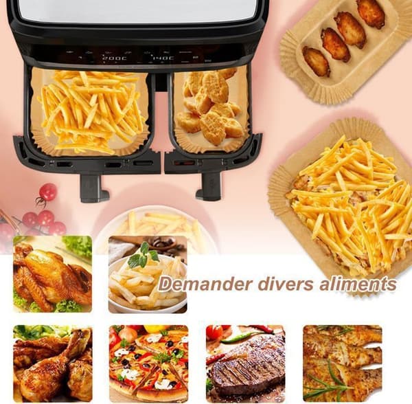 Papperskaka för Air Fryer, Tillbehör för luftfritös, 5,2/3,1 L, för Air Fryer Philips Airfryer Serie 3000, Lakeland Tower Salter