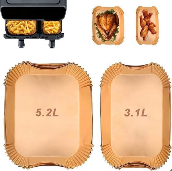 Papperskaka för Air Fryer, Tillbehör för luftfritös, 5,2/3,1 L, för Air Fryer Philips Airfryer Serie 3000, Lakeland Tower Salter