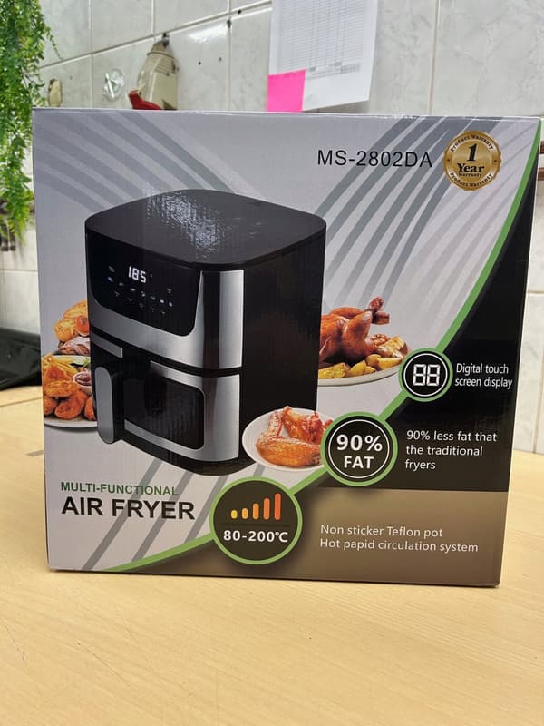 FETTFRI FRITÖS 5,5L 1500W STOR AIR FRYER Ugn XL FÖNSTER 60min