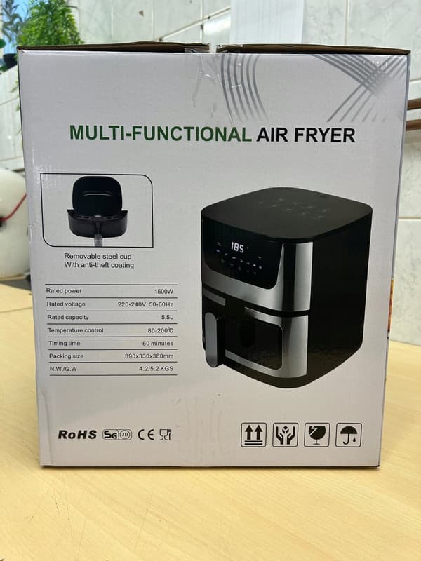 FETTFRI FRITÖS 5,5L 1500W STOR AIR FRYER Ugn XL FÖNSTER 60min