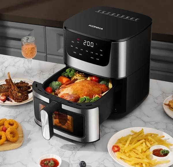 FETTFRI FRITÖS 5,5L 1500W STOR AIR FRYER Ugn XL FÖNSTER 60min