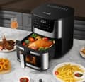 Miniatyrbild 2 av 11: FETTFRI FRITÖS 5,5L 1500W STOR AIR FRYER Ugn XL FÖNSTER 60min