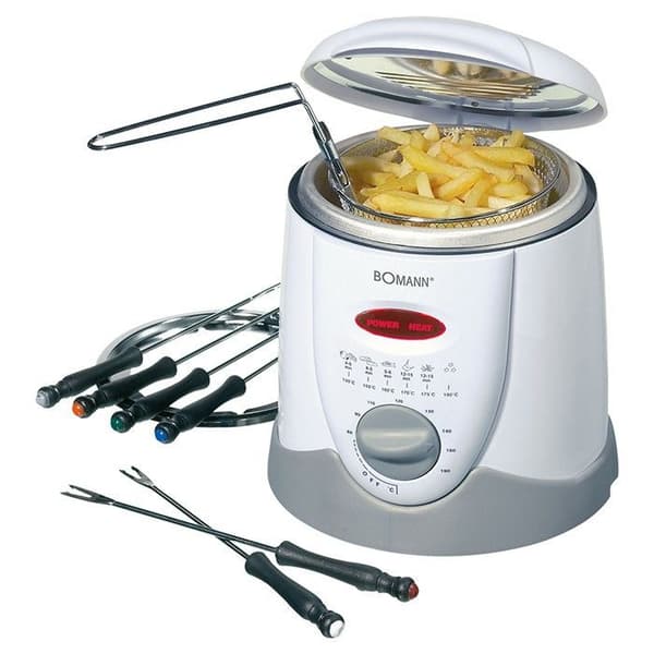 Fritös och fondue - BOMANN - FFR 1290 CB - 1L - 840W - Vit Grå, Vit