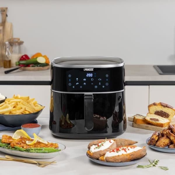 Princess 182254 oljefri fritös - Airfryer XXL - 8 liter - 2 kg pommes frites - Justerbar tankkapacitet