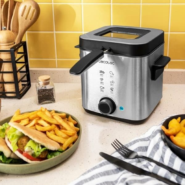 Elektrisk fritös - Cecotec - CleanFry Advance - 1,5 L - 900 W - Rostfritt stål