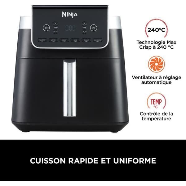Fritös - NINJA - Max AF180EU - 2000 W - Svart - Variabel temperatur - Timer