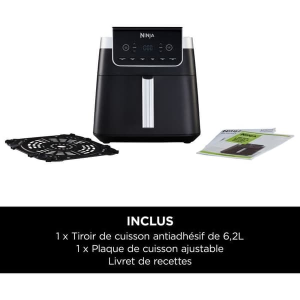Fritös - NINJA - Max AF180EU - 2000 W - Svart - Variabel temperatur - Timer