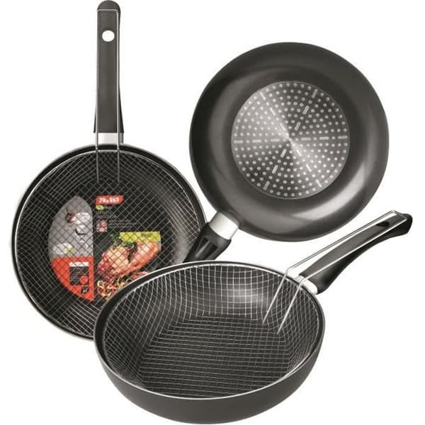 IBILI - Stekpanna med Indubasic-korg, 26 cm, aluminium, non-stick, induktionskompatibel