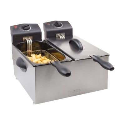 Tristar FR6937 dubbel fritös - - Svart, Rostfritt stål