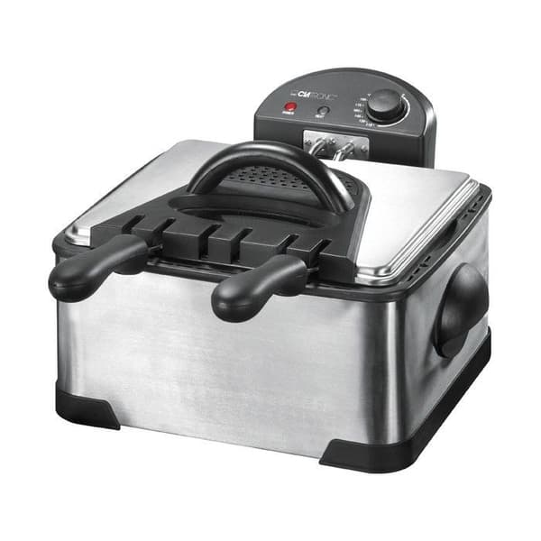 Dubbelfritös 4L rostfritt stål Clatronic FR 3195 Svart, Rostfritt stål