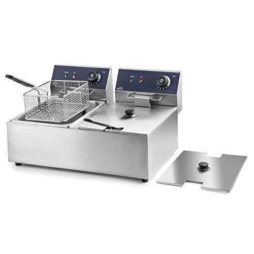 Lacor 69466 69466 Professionell dubbel elektrisk fritös 2500 W (x2), 12 L, rostfritt stål