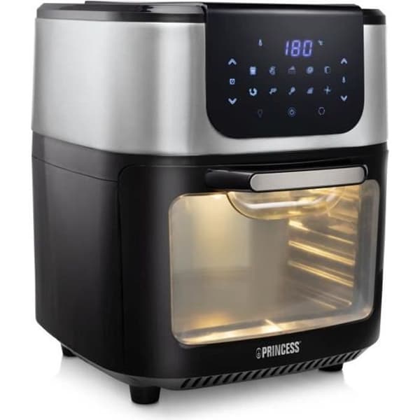 Varmluftsfritös - PRINCESS - 182075 - 11 liter - Roterande korg - Integrerad timer Svart