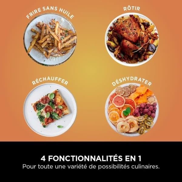 NINJA luftfritös - Pro AF140EU - Kapacitet 4,7L - 4 tillagningsprogram - 2000W