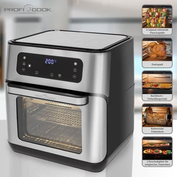 Varmluftsfritös - Proficook - FR 1200 - 11 Liter - 1500W - Svart/Silver