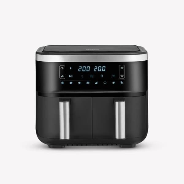 Varmluftsfritös - SEVERIN - FR 2453 - 2 korgar - 8 automatiska program - 3,25 L Svart, Silver
