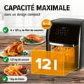 Miniatyrbild 4 av 6: Luftfritös - GOURMETmaxx - 12 l - 1800 W - Pekskärm - Multifunktionell