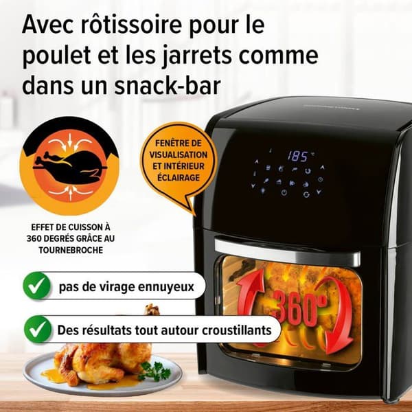 Luftfritös - GOURMETmaxx - 12 l - 1800 W - Pekskärm - Multifunktionell