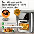 Miniatyrbild 6 av 6: Luftfritör - GOURMETmaxx - XXL Ugn - 12 l - 1800 W - Pekskärm, rotisserie