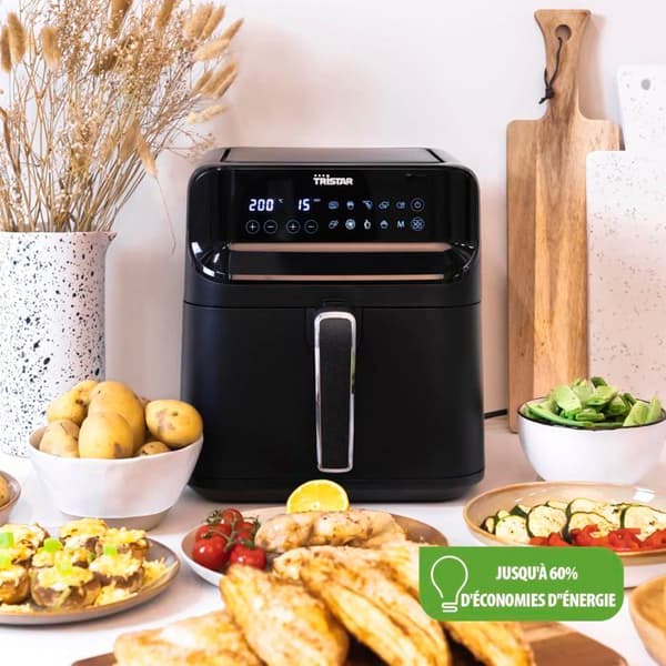 Tristar elektrisk fritös - FR-9025 - digital airfryer - 6 L - 1,5 kg pommes frites - 10 program eller manuella inställningar