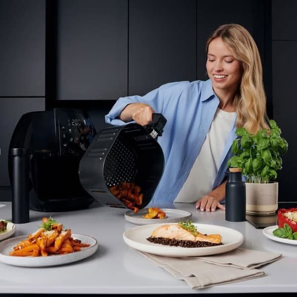 ZEEGMA Knapper Grand oljefri fritös - 1800W - 200° på 60-talet - 6L - 8 program
