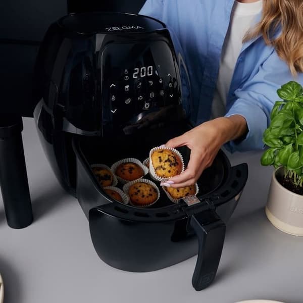 ZEEGMA Knapper Grand oljefri fritös - 1800W - 200° på 60-talet - 6L - 8 program