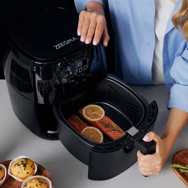 ZEEGMA Knapper Grand oljefri fritös - 1800W - 200° på 60-talet - 6L - 8 program