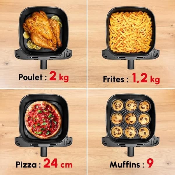 Luftfritös - MOULINEX - Easy Fry Mega - 7,5 L - 2020 Watt - Svart
