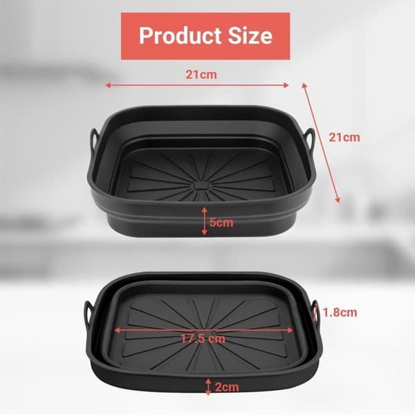 Siliconform för Luftfritös - ALYVISUN - 2 Stycken - Tål 230°C - Fällbar - Non-stick