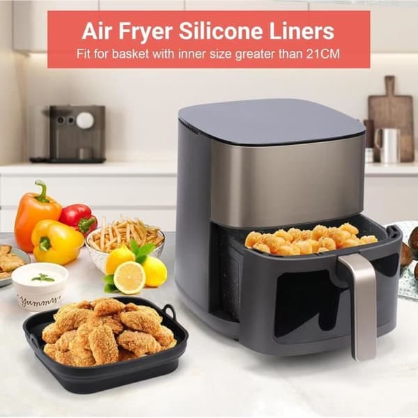 Siliconform för Luftfritös - ALYVISUN - 2 Stycken - Tål 230°C - Fällbar - Non-stick