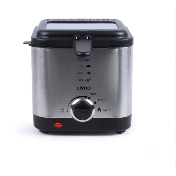 Fritös 1,5 L - LIVOO - DOC240 - 900W - 1,5L - Fast non-stick skål - Korg i kromat stål - Justerbar termostat