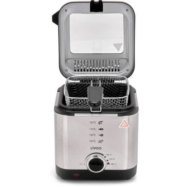 Fritös 1,5 L - LIVOO - DOC240 - 900W - 1,5L - Fast non-stick skål - Korg i kromat stål - Justerbar termostat