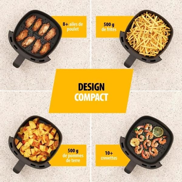 Digital luftfritös Tristar FR-9015 - Utan olja - 6 matlagningsprogram - 2L - 1500W - Svart