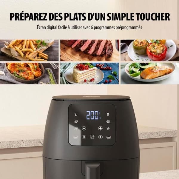 Digital luftfritös Tristar FR-9015 - Utan olja - 6 matlagningsprogram - 2L - 1500W - Svart