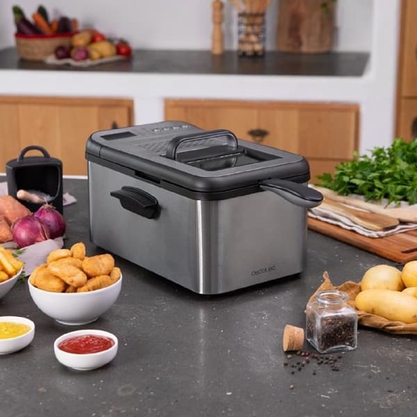Fritös - Cecotec - CleanFry Luxury 3000 - 3,2 L - 2400 W - Svart rostfritt stål