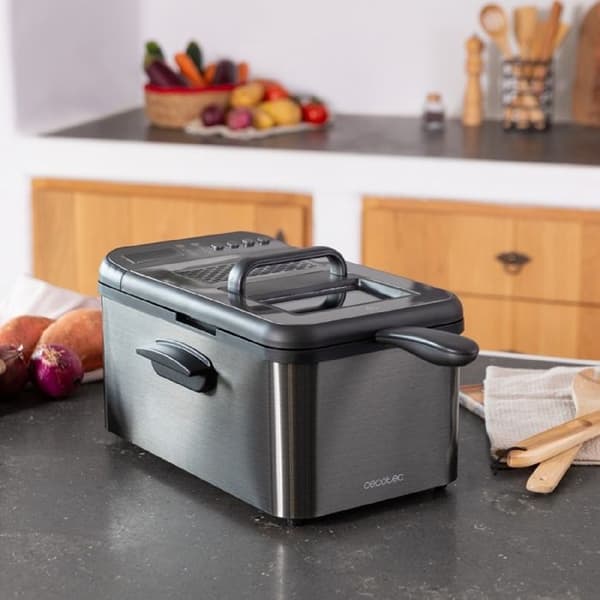 Fritös - Cecotec - CleanFry Luxury 3000 - 3,2 L - 2400 W - Svart rostfritt stål