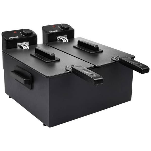 Princess 183028 elektrisk fritös med dubbeltank - 6 L - 8 portioner - 1,2 kg - 3600 W - Svart