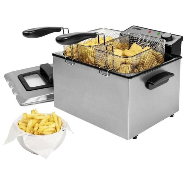 Princess 185000 Fritös - Rostfritt stålhus - 3270 W - 5 L - 33 x 18,5 x 36 cm - Metall
