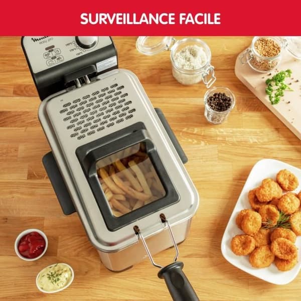 MOULINEX Semi-professionell elektrisk fritös, 3 L, Nedsänkt värmeelement, Kontrollerad temperatur, Droppläge AM338070