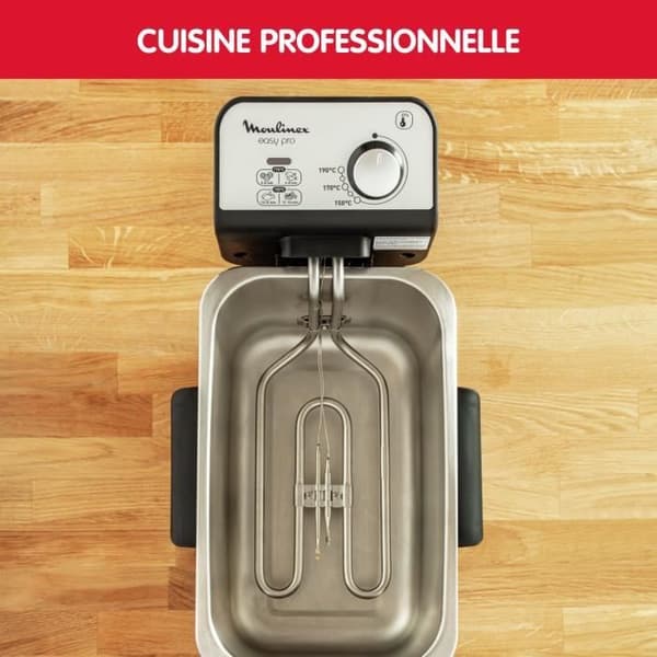 MOULINEX Semi-professionell elektrisk fritös, 3 L, Nedsänkt värmeelement, Kontrollerad temperatur, Droppläge AM338070