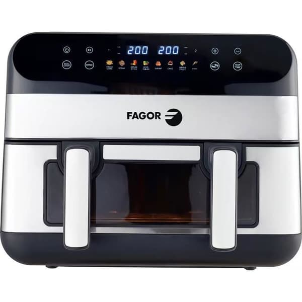 FAGOR Öljytön Friteerauskeitin - Airfryer FGF10 - 10 litran tilavuus - 4,5 litran kaksoissäiliöt - irrotettava väliseinä - 2400 W