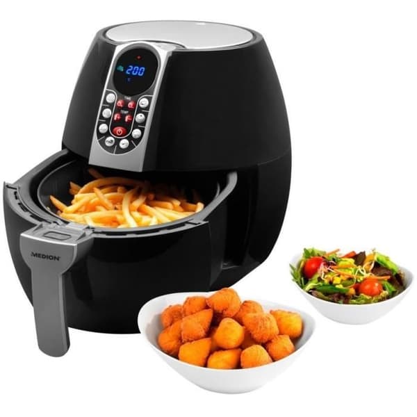 Oljefri varmluftsfritös - MD 17320 - Digital kontrollpanel - 8 program - 8 l - 1500W