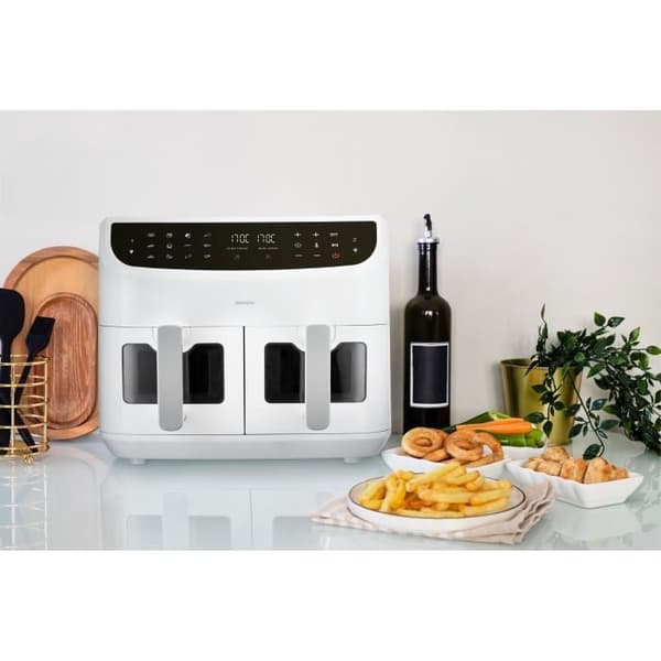 Kuumailmakeitin - MEDION - P20 XXL Twin - 2600 W - 2 koria - 9 ohjelmaa - Valkoinen