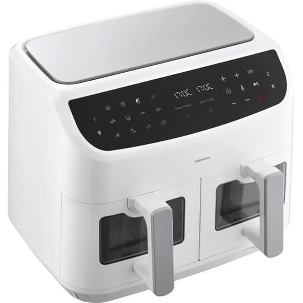 Kuumailmakeitin - MEDION - P20 XXL Twin - 2600 W - 2 koria - 9 ohjelmaa - Valkoinen