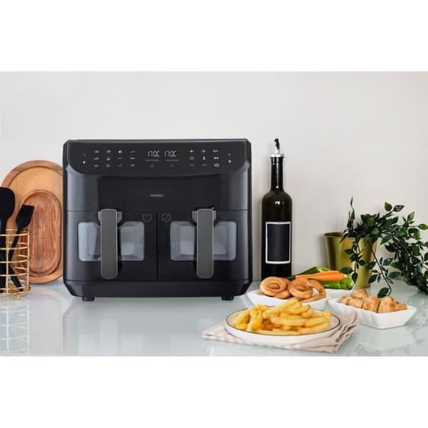 Varmluftsfritös - MEDION - P20 XXL Twin - 2600 W - 2 korgar - 9 program - Svart
