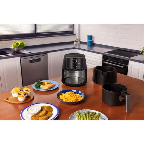 Multifunktionel oliefri frituregryde - BEKO - FRL2242B - 1500 W - 3,9 L til 0,8 kg pommes frites - Timer - Sort